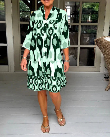 🔥HOT SALE🔥Robe plissée à imprimé tachetéDESCRIPTIONS
