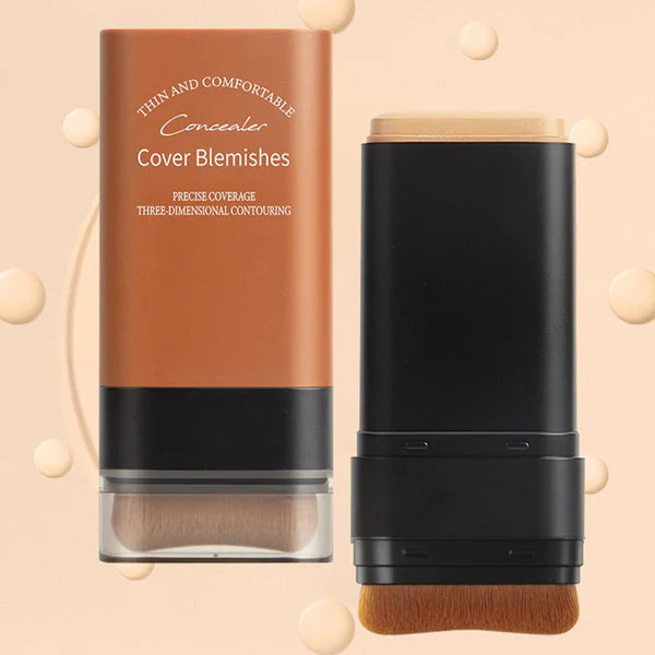 Bâton de Fond de Teint Mat Velouté avec Brosse Fine