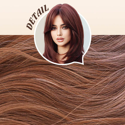 💃Perruque cheveux longs Perruque à frange dégradée
