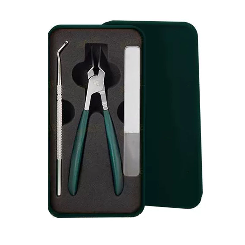 🔥Soins des ongles professionnels💕 Set de 3 pièces de coupe-ongles à bord incliné 25° anti-éclaboussures