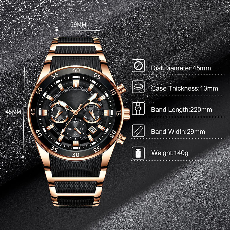 ⌚Remise de 52% de la valeur🔥Montre à quartz multifonctionnelle étanche pour hommes