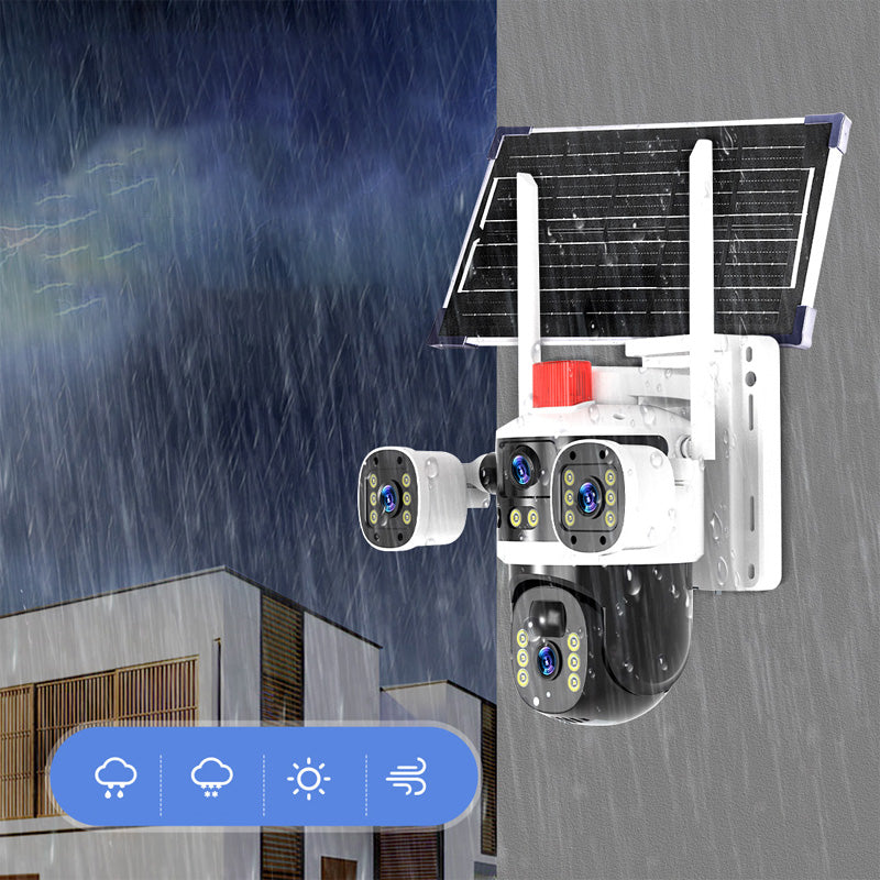 Caméra dôme solaire à triple objectif 360°✈️