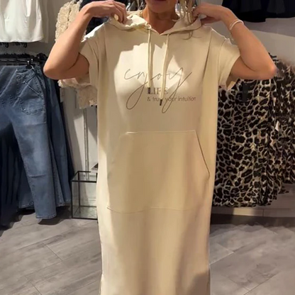 🔥Remise d'été 50%🔥Robe longue à capuche et manches courtes pour femmes