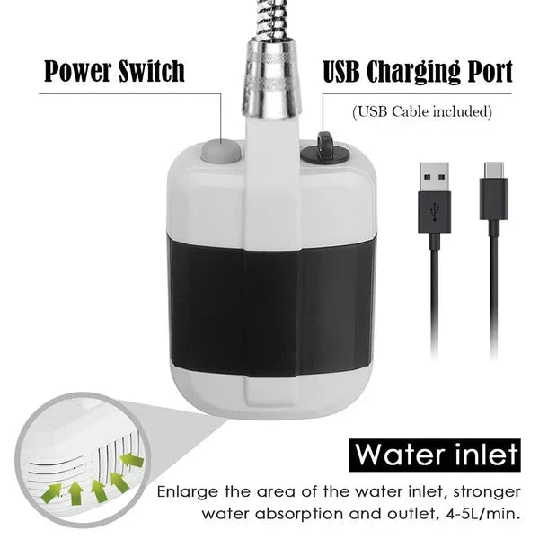 🚿 Douche de Camping Portable – Débit Réglable & Nettoyage Facile en Plein Air ! ⛺✨ 🔥 Solution Pratique pour le Camping, la Plage & les Voyages