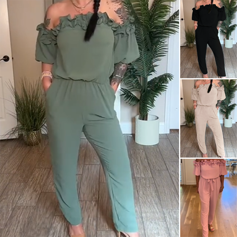 👗Summer Sale 50% OFF🌹 🔥Off-Shoulder Frill Design Jumpsuit 