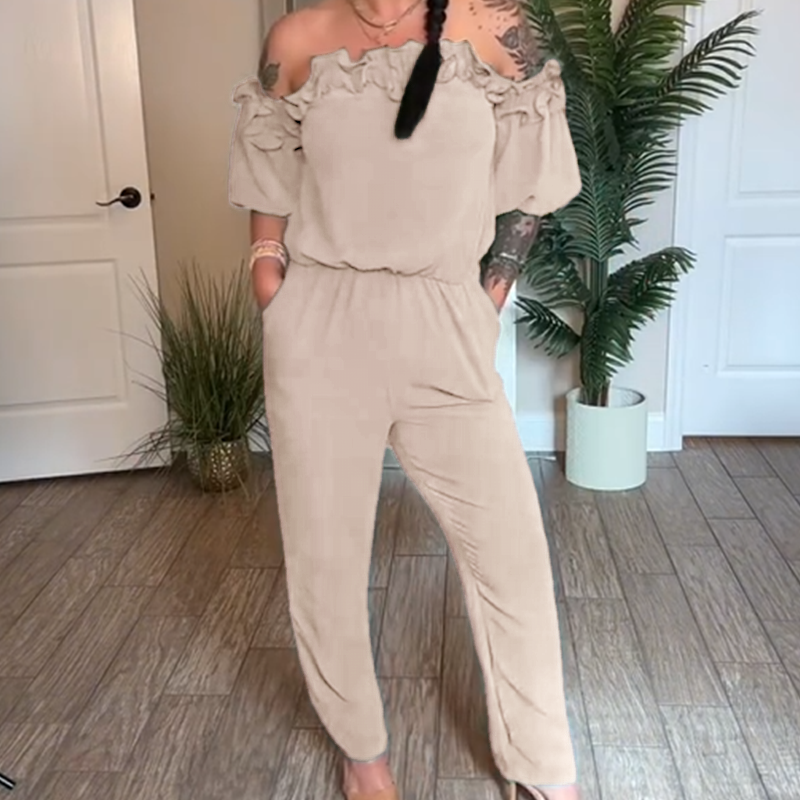 👗Summer Sale 50% OFF🌹 🔥Off-Shoulder Frill Design Jumpsuit 