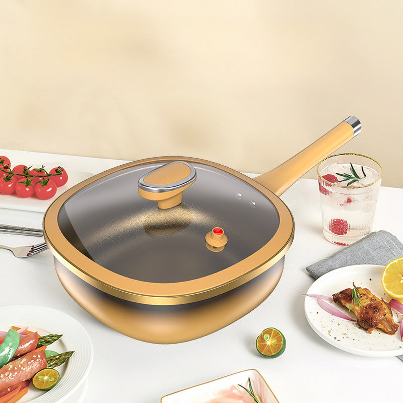 🔥 50 % DE RÉDUCTION ! 🍳✨ Pot anti-adhésif en alliage de titane de 12 pouces avec couvercle 🍲💫