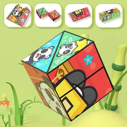 🔥Livraison gratuite dans tout le centre commercial🔥🔥 50 % DE RÉDUCTION – Cube magique panda pliable créatif pour enfants 🐼✨
